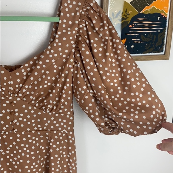 Polka dot puff sleeve dress - Picture 3 of 7